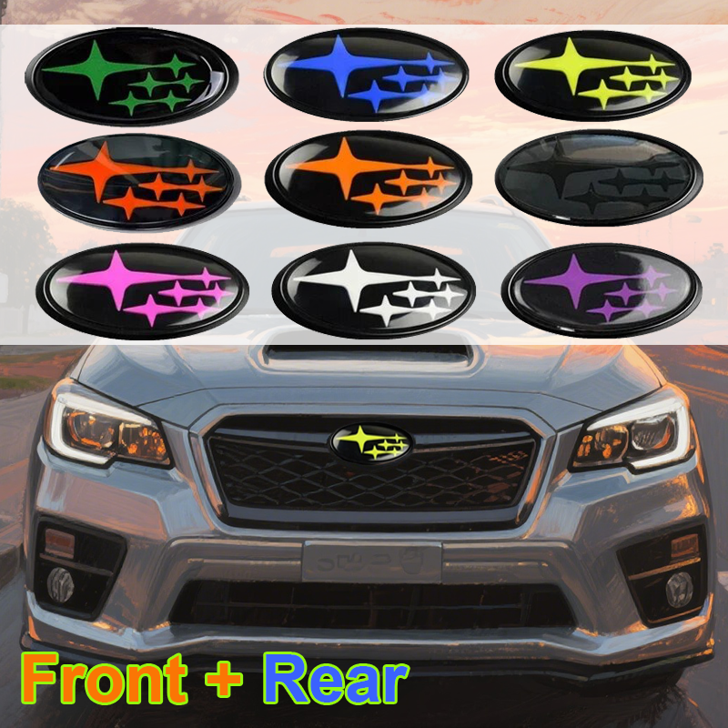 Embroidery Legacy - 2Pcs Acrylic Car Front Rear Logo