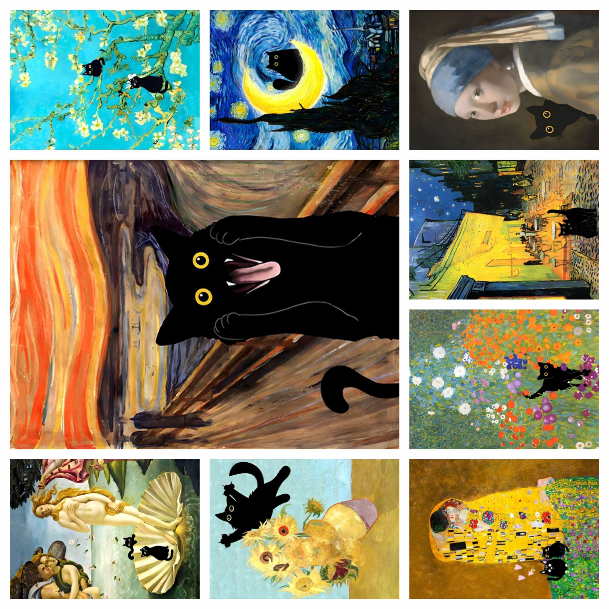 Embroidery Stitches - 5D Diamond Painting Funny Cute Black