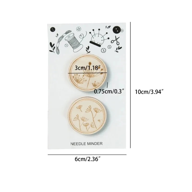 2Pcs Cross Stitch Wood Needle  - Needle Minder Magnet avaliação e preço