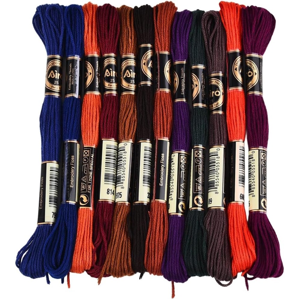 12 Skeins 6 Strands Hand Varie - Embroidery Stitches avaliação e preço