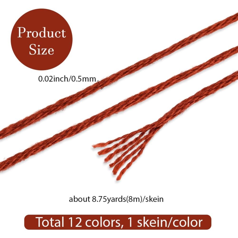 12 Skeins 6 Strands Hand Varie - Embroidery Stitches avaliação e preço