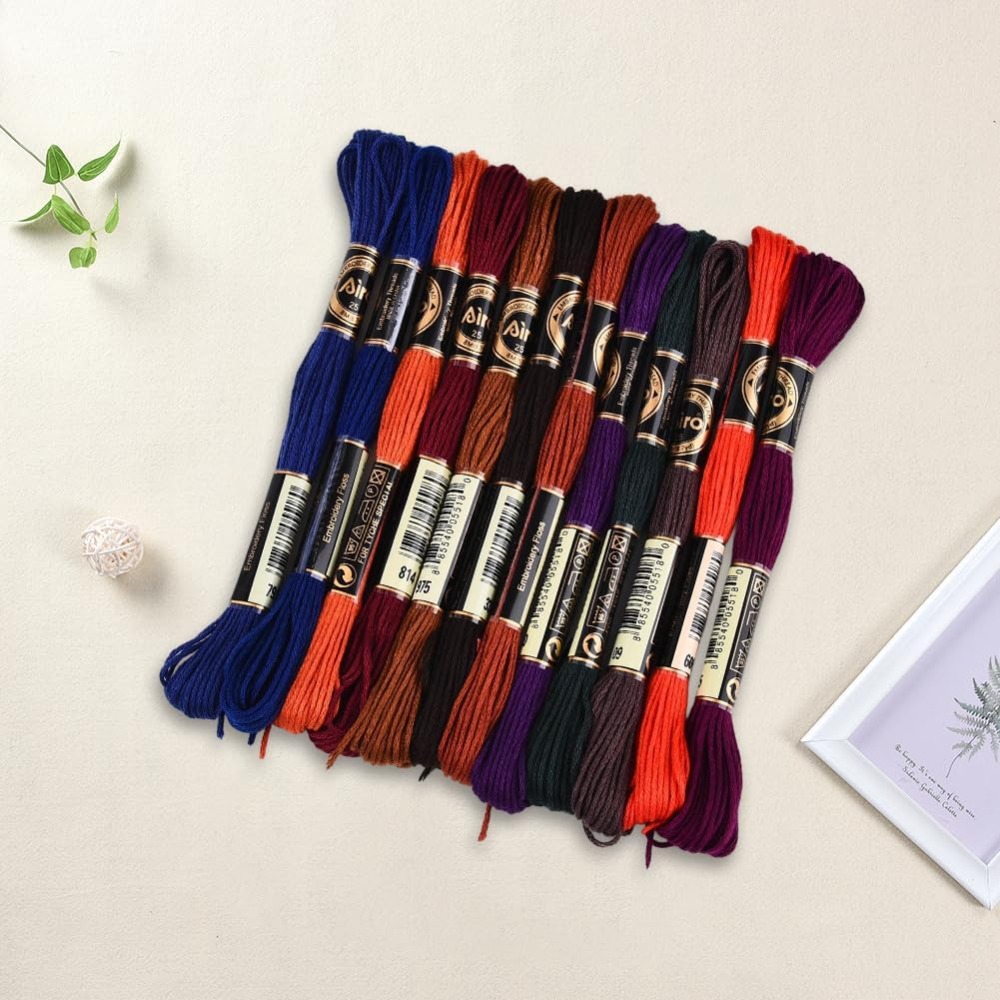 12 Skeins 6 Strands Hand Varie - Embroidery Stitches avaliação e preço