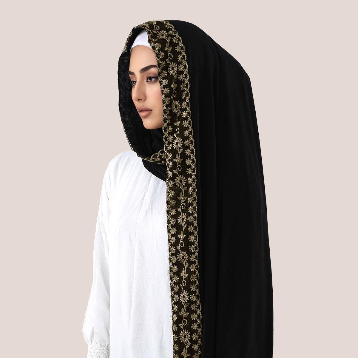 Lace Embroidery Cotton Jersey  - Embroidery Shawl avaliação e preço