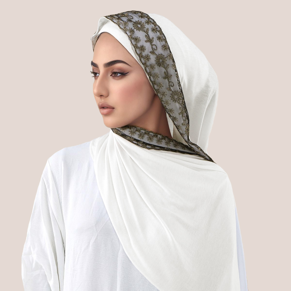 Lace Embroidery Cotton Jersey  - Embroidery Shawl avaliação e preço
