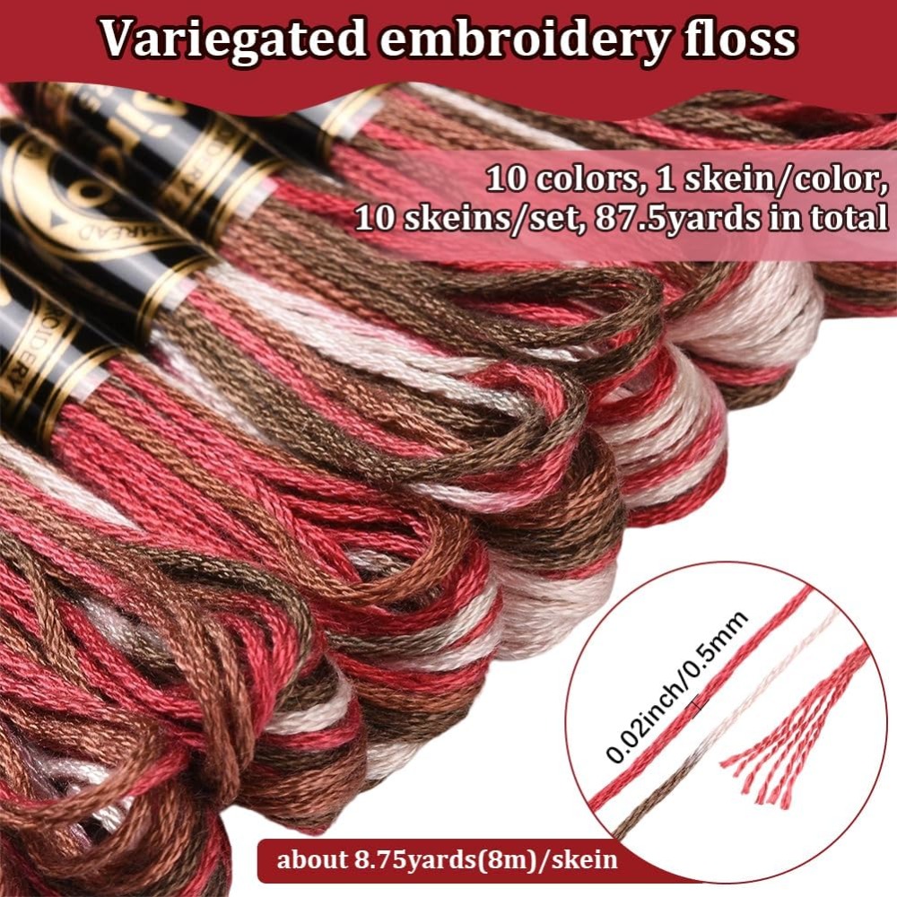 10 Skeins 6 Strands Red Embroi - Embroidery Stitches avaliação e preço