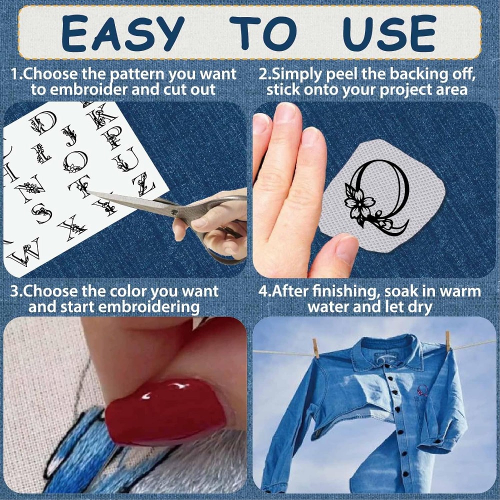 Letter A-Z Water Soluble Embro - Embroidery Stitches avaliação e preço