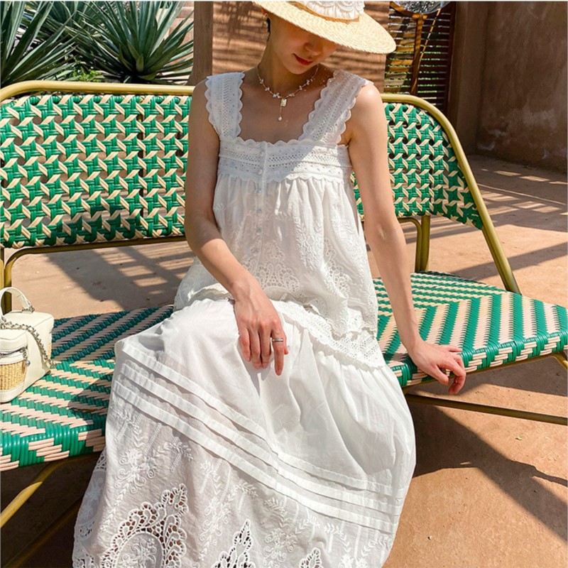 Bohemian White Square-neck Ves - Embroidery Vest avaliação e preço