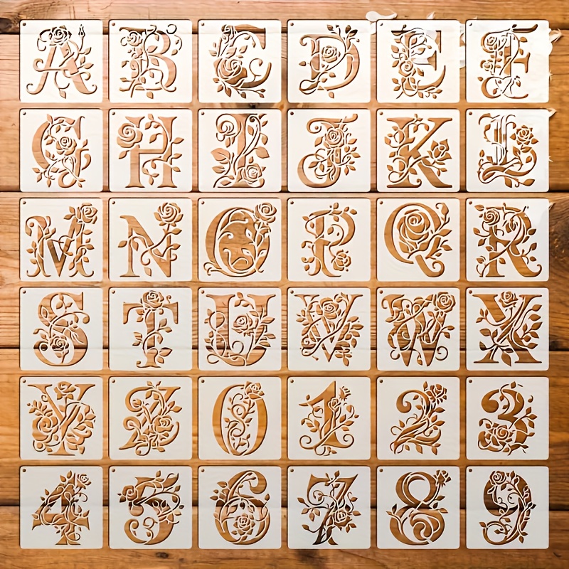 36pcs/Set PET Plastic Alphabet - Embroidery Alphabet Designs avaliação e preço