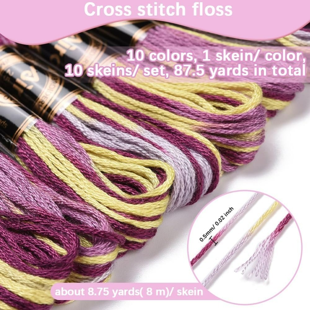 6 Strands Purple Variegated Em - Embroidery Stitches avaliação e preço