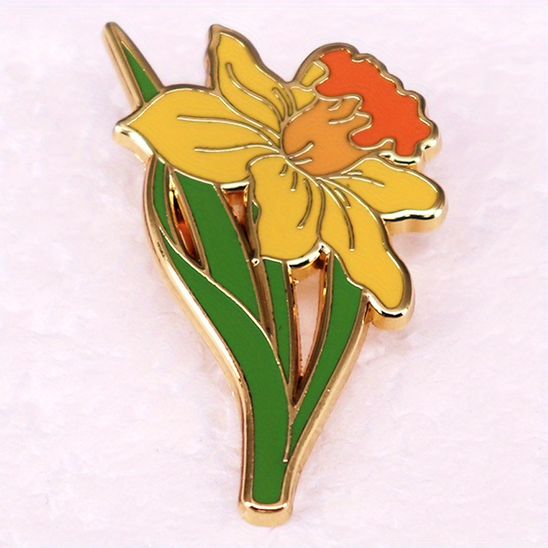 Yellow Daffodil Brooch Herbace - Embroidery Legacy avaliação e preço