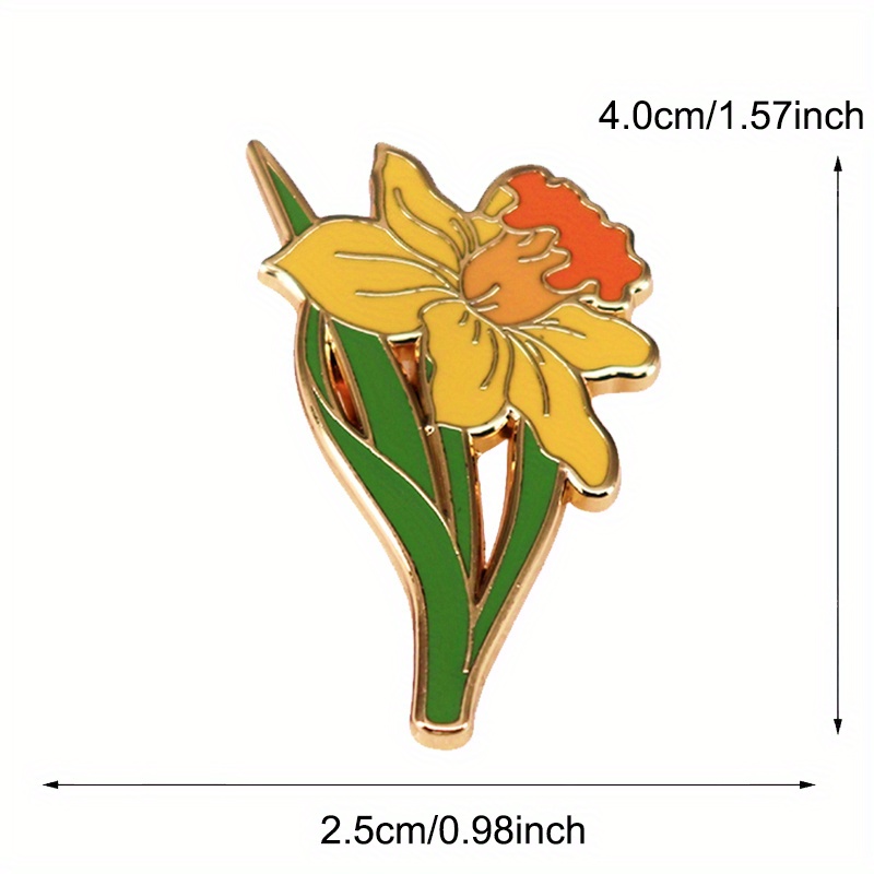 Yellow Daffodil Brooch Herbace - Embroidery Legacy avaliação e preço