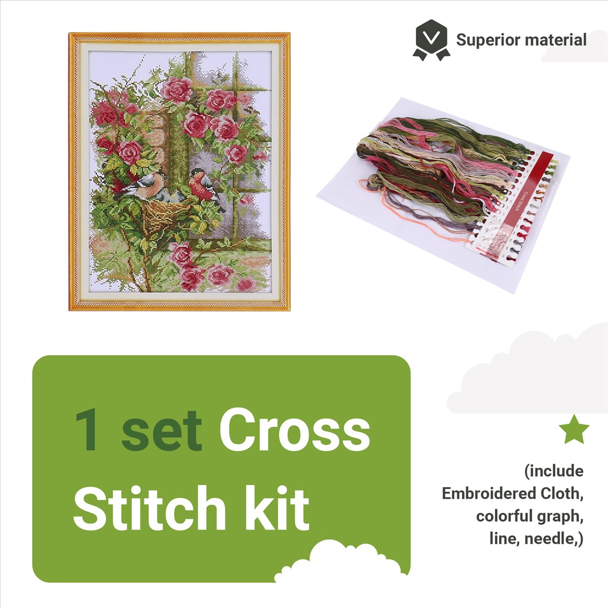 DIY Handmade Needlework Set Em - Embroidery Stitches avaliação e preço