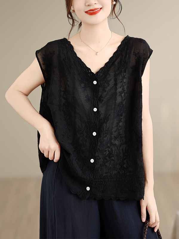 Summer New Heavy Embroidery Ve - Embroidery Vest avaliação e preço