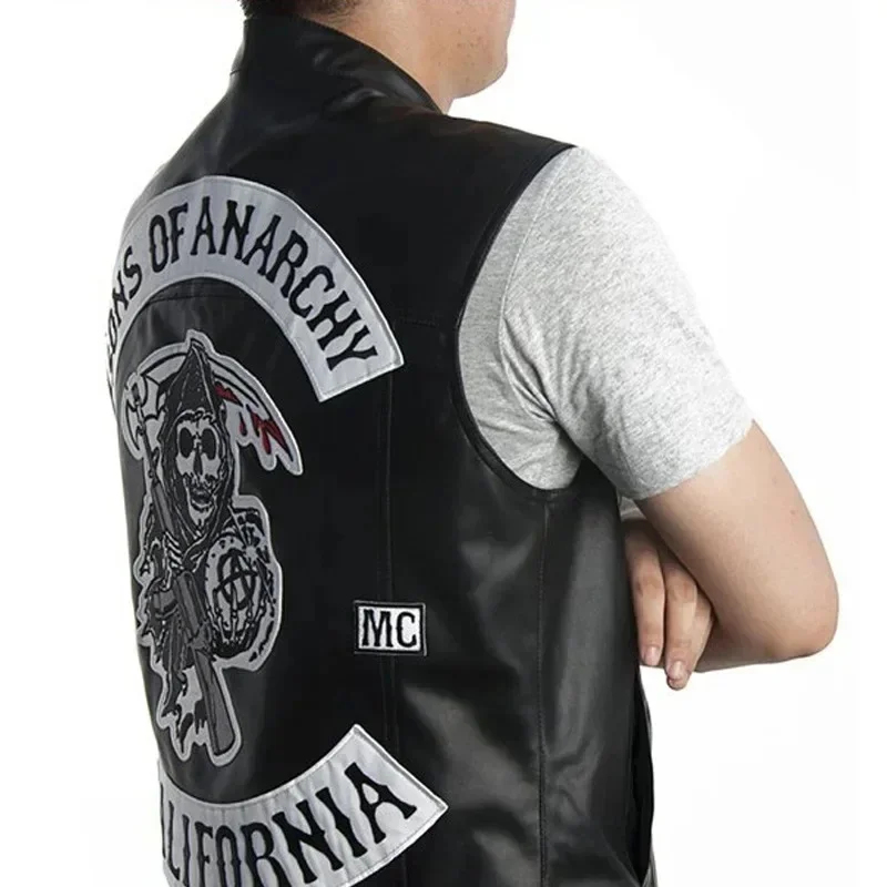ABC123Leather Men Motorcycle C - Embroidery Vest avaliação e preço