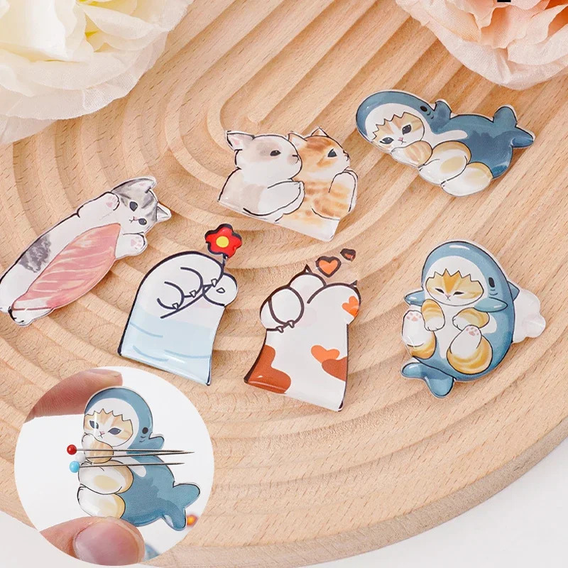 Cute cat acrylic needle, 1 pie - Needle Minder Magnet avaliação e preço