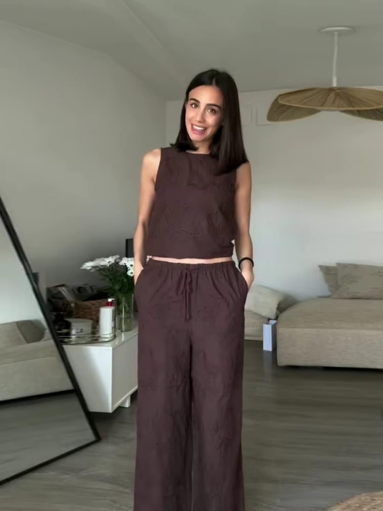 HH Women Solid Embroidery Pant - Embroidery Vest avaliação e preço