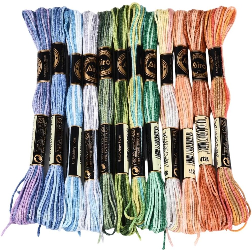 12 Skeins 105 Yards Cross Stit - Embroidery Stitches avaliação e preço