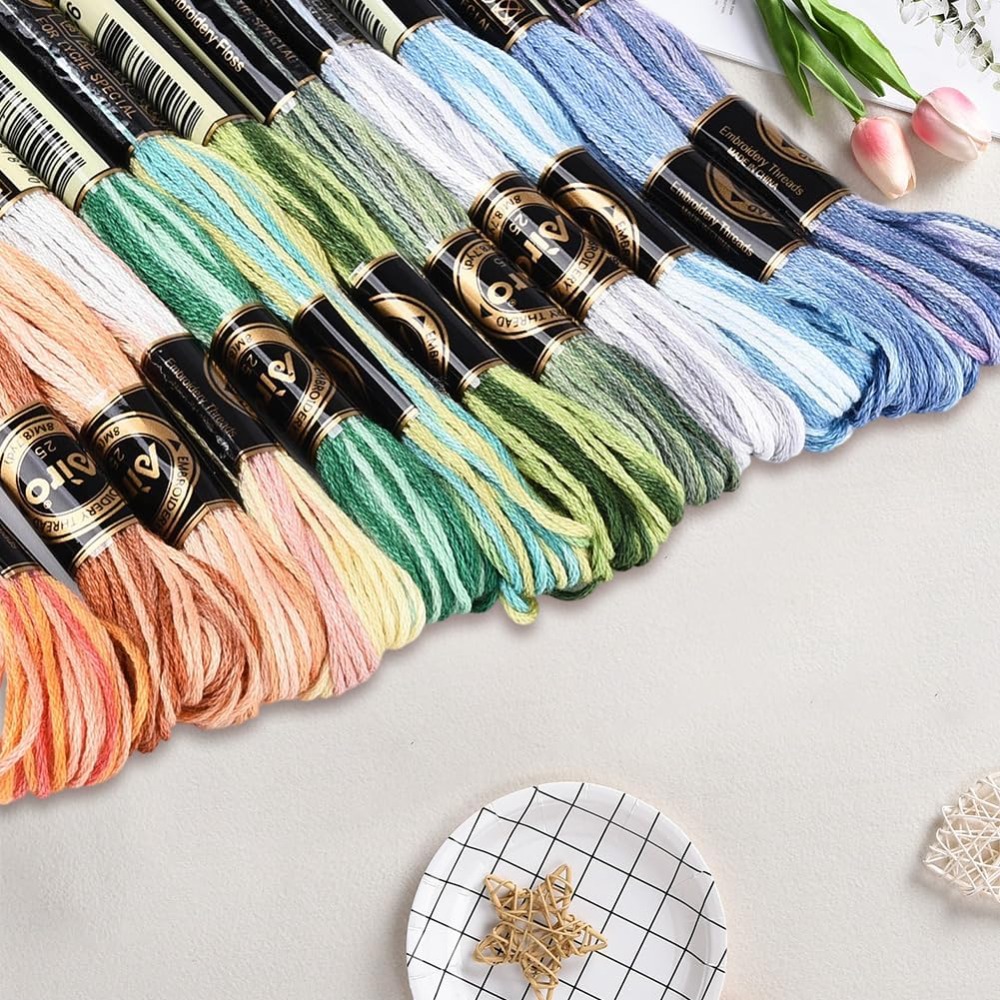 12 Skeins 105 Yards Cross Stit - Embroidery Stitches avaliação e preço