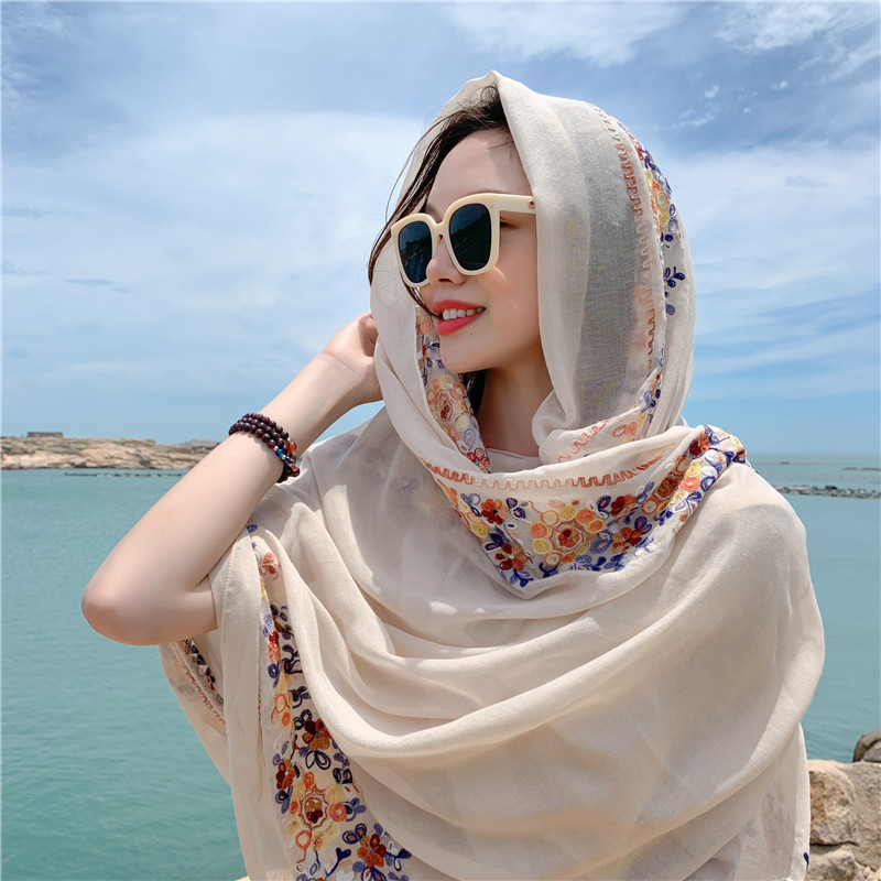 Four Seasons Muslim Women's He - Embroidery Shawl avaliação e preço