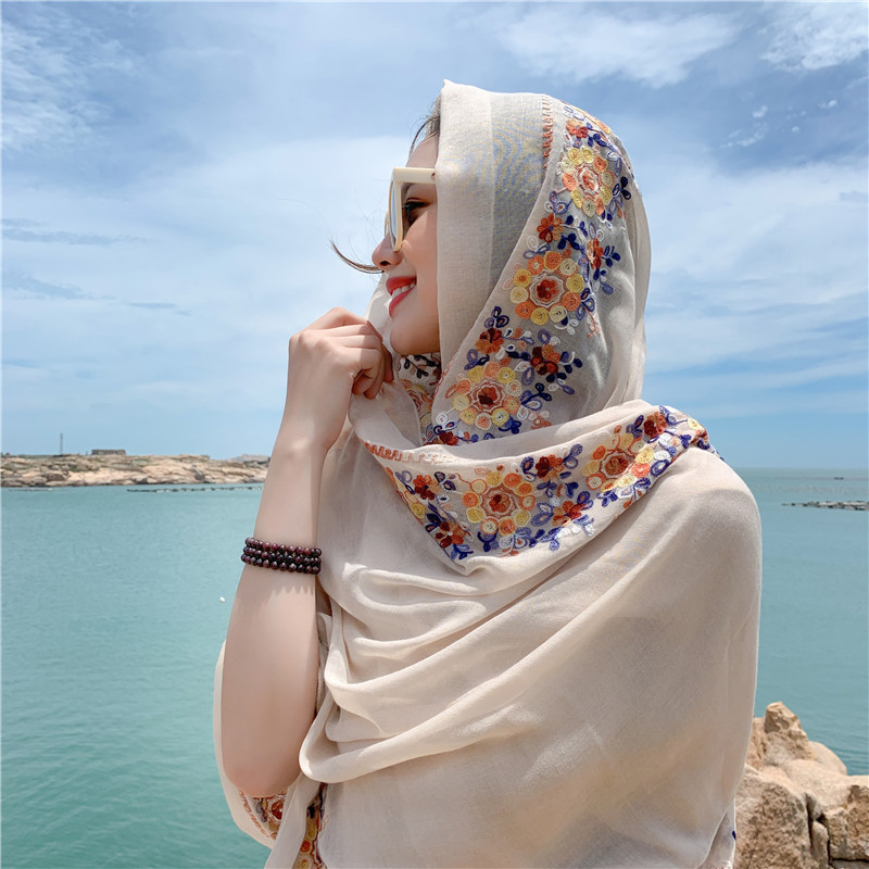 Four Seasons Muslim Women's He - Embroidery Shawl avaliação e preço