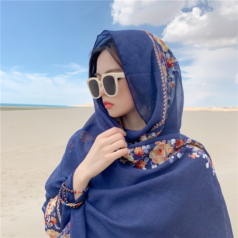 Four Seasons Muslim Women's He - Embroidery Shawl avaliação e preço