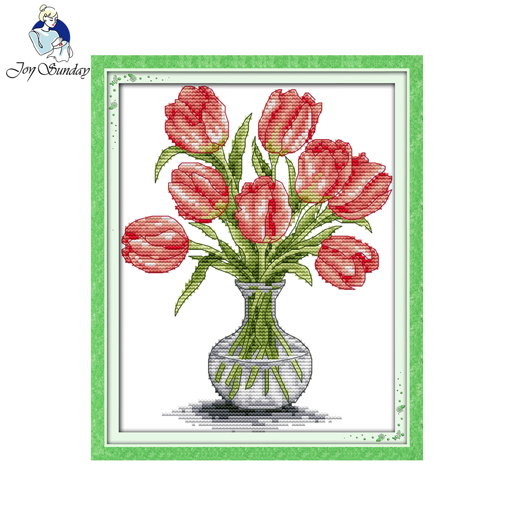Joy Sunday flower style Tulip  - Embroidery Design Patterns Flowers avaliação e preço