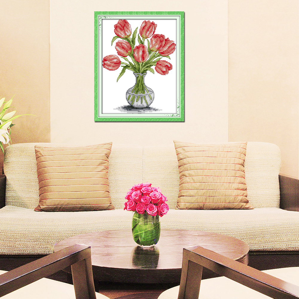 Joy Sunday flower style Tulip  - Embroidery Design Patterns Flowers avaliação e preço