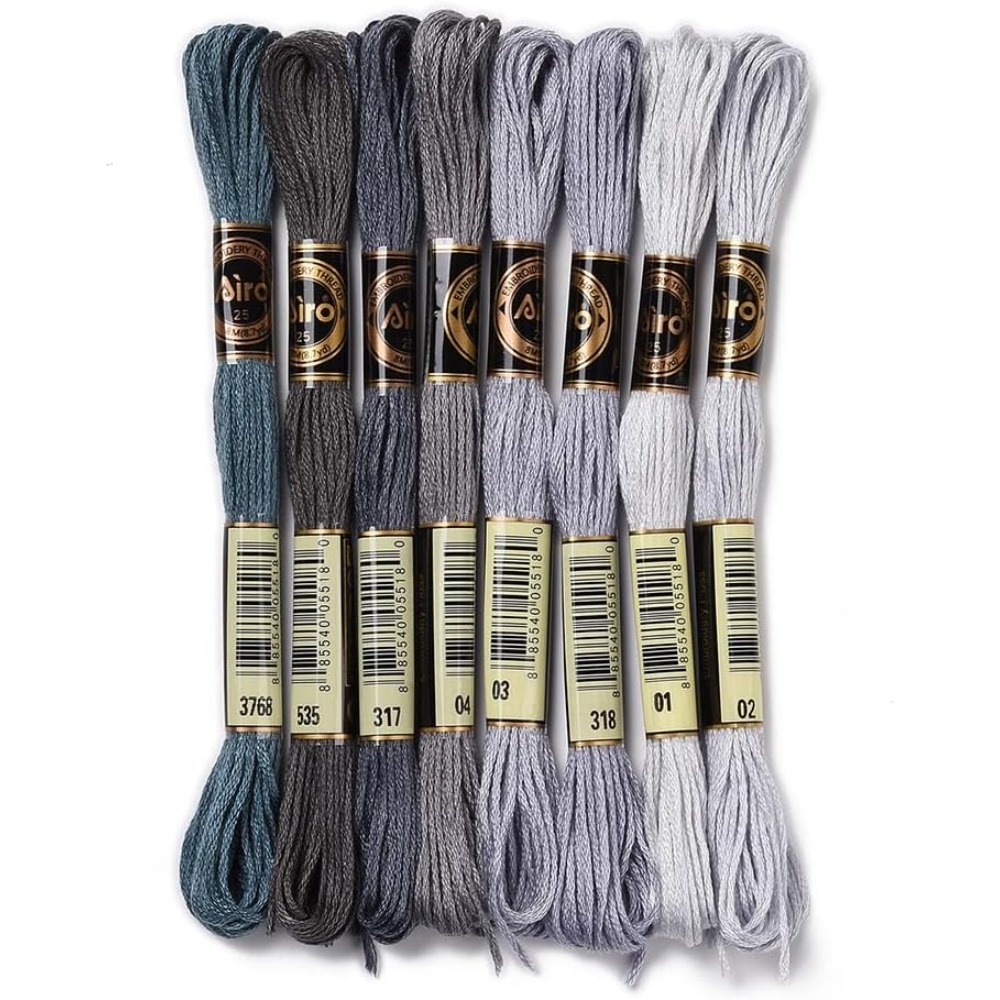 8 Skeins 70 Yards Grey Friends - Embroidery Stitches avaliação e preço