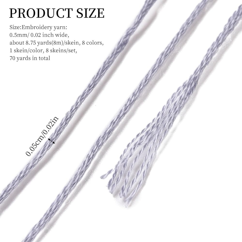 8 Skeins 70 Yards Grey Friends - Embroidery Stitches avaliação e preço