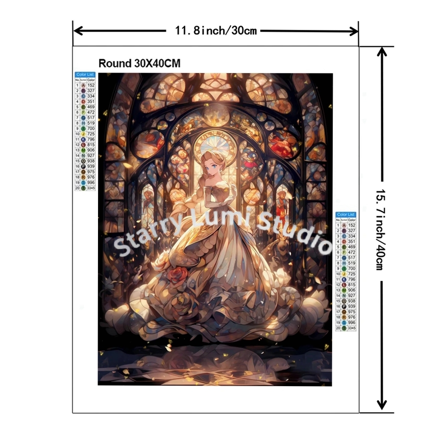 Cute Cinderella Castle 5D Full - Embroidery Gift Ideas avaliação e preço