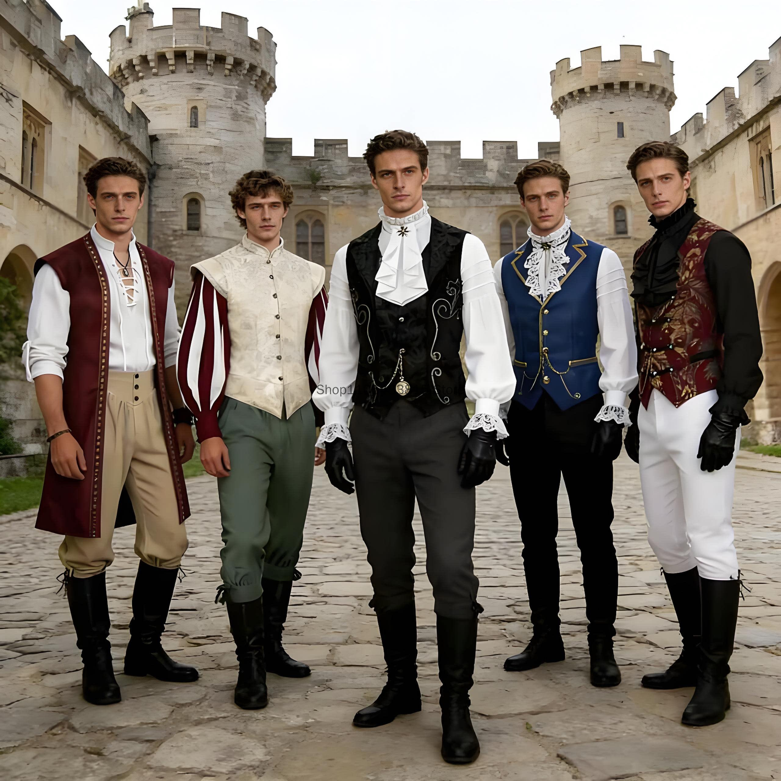 Medieval Men's Noble Vest Embr - Embroidery Vest avaliação e preço