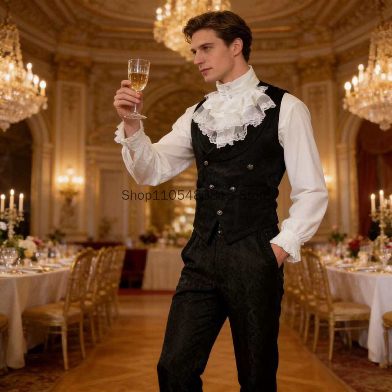 Medieval Men's Noble Vest Embr - Embroidery Vest avaliação e preço