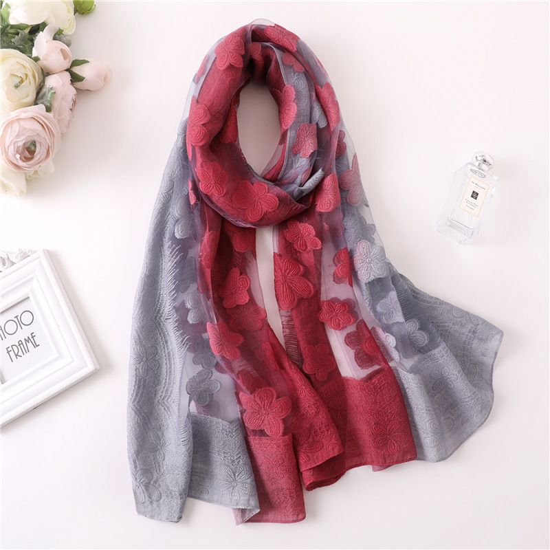 Women Simulation Silk Cut Flow - Embroidery Shawl avaliação e preço