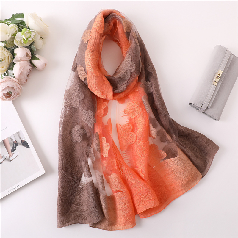 Women Simulation Silk Cut Flow - Embroidery Shawl avaliação e preço
