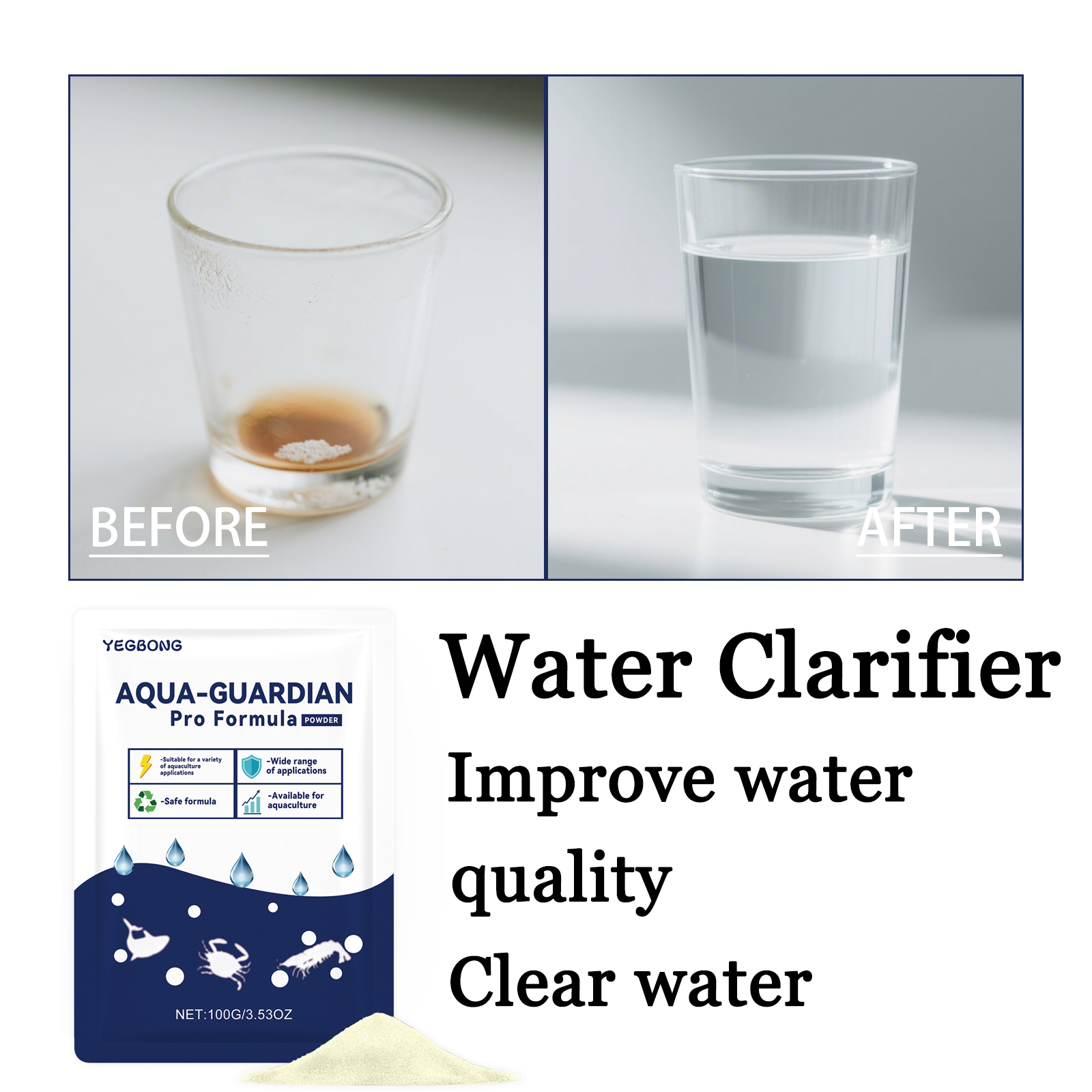 100G Fish Tank Water Clarifier - Water Soluble Stabilizer avaliação e preço