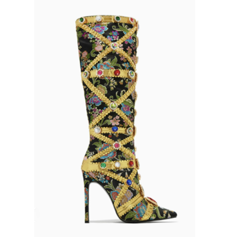 Multicolor Gemstone Gold Trim  - Embroidery Stitches avaliação e preço