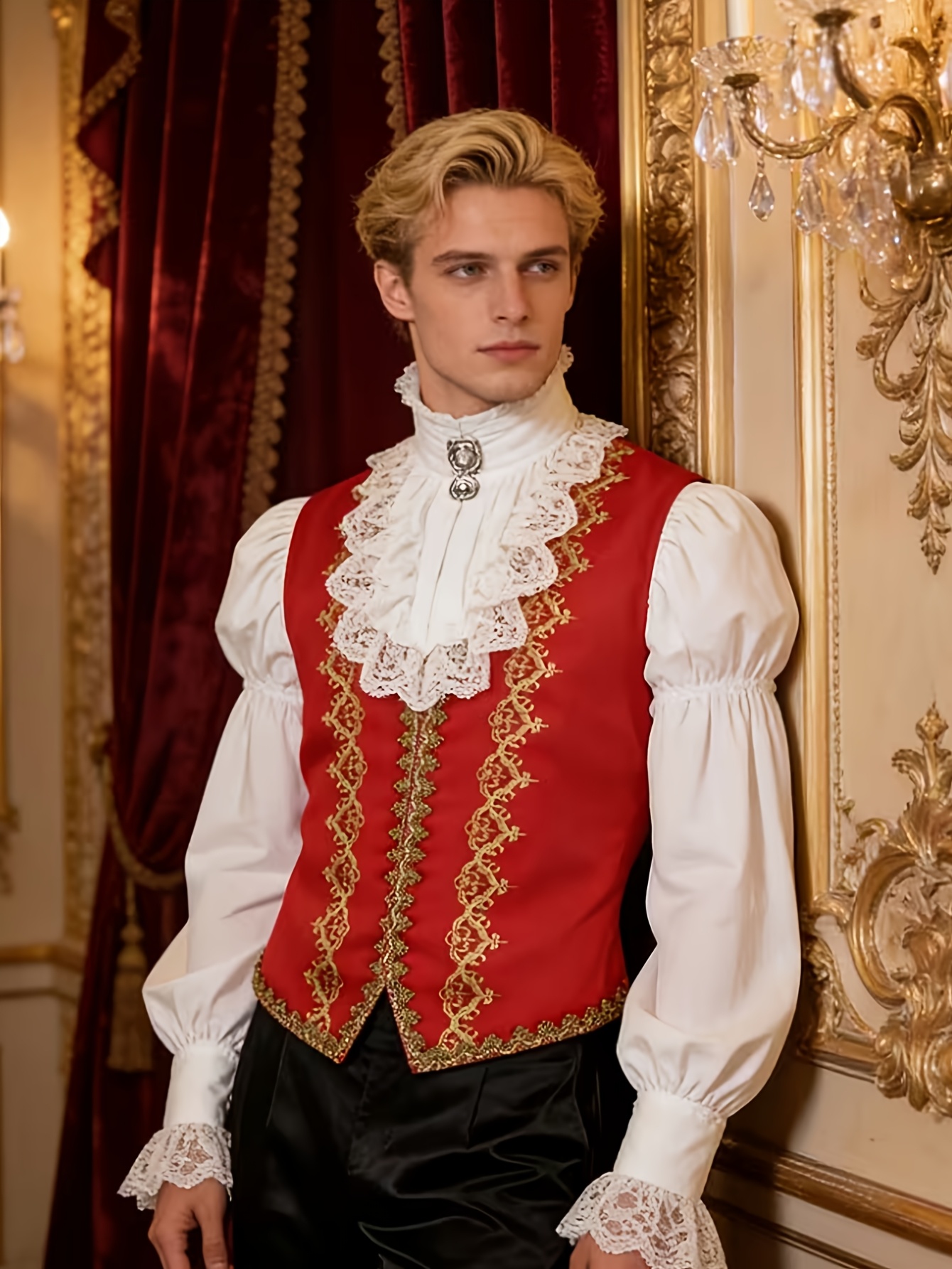 Hot Sale Men Royal Court Waist - Embroidery Vest avaliação e preço