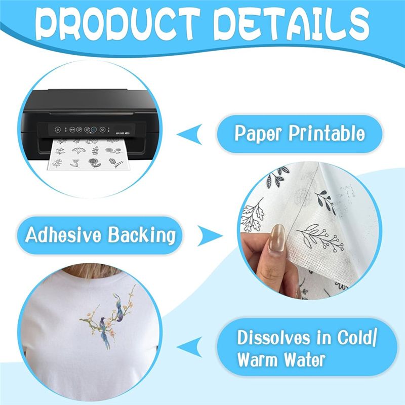 LIKE WISH 15PCS A4 Water-Solub - Water Soluble Stabilizer avaliação e preço