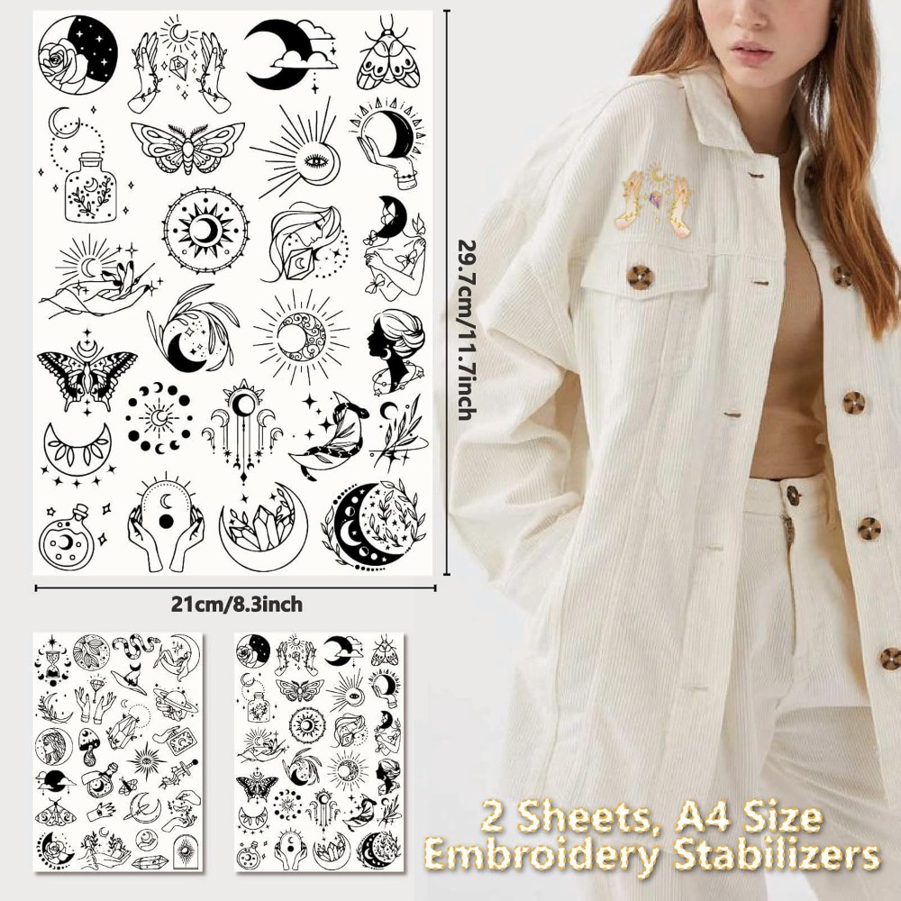 51Pcs Boho Moon Sun Water Solu - Embroidery Stitches avaliação e preço