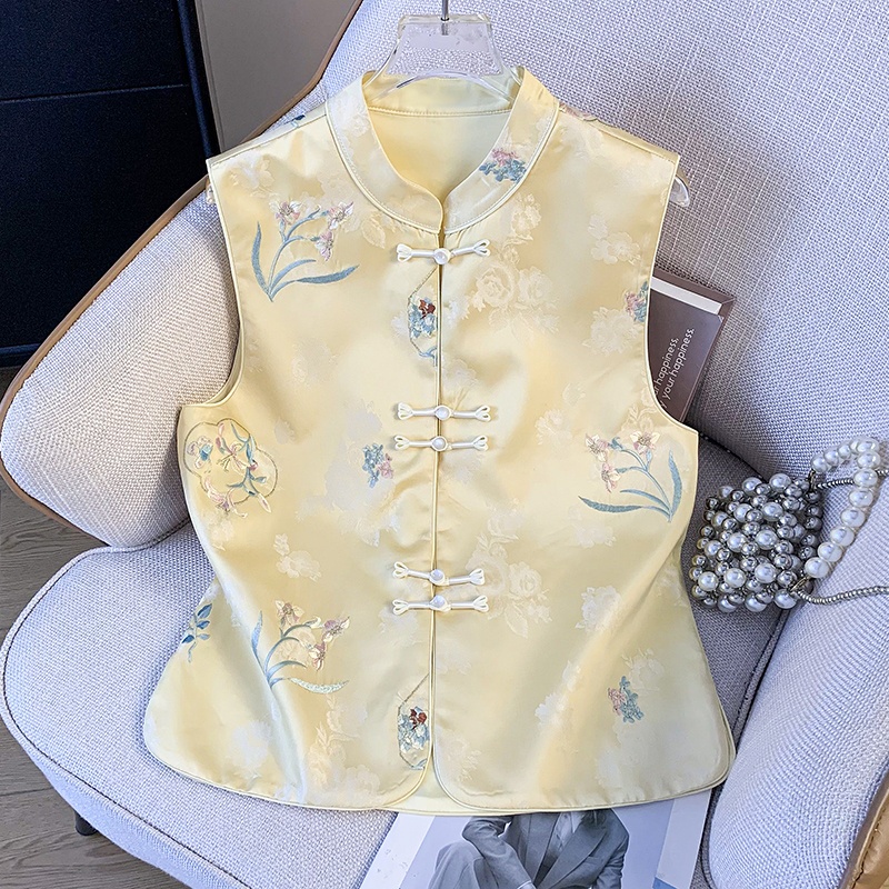 New Chinese Style Eastern Clas - Embroidery Vest avaliação e preço